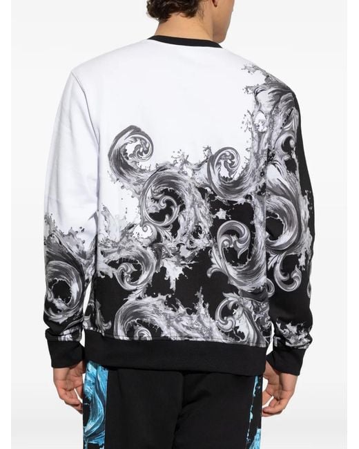 Versace Jeans Couture White Graphic-Print Sweatshirt for men