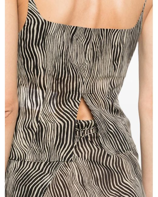 St. Agni Gray Zebra-Pattern Top