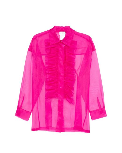 P.A.R.O.S.H. Pink Shake Ruffled Blouse