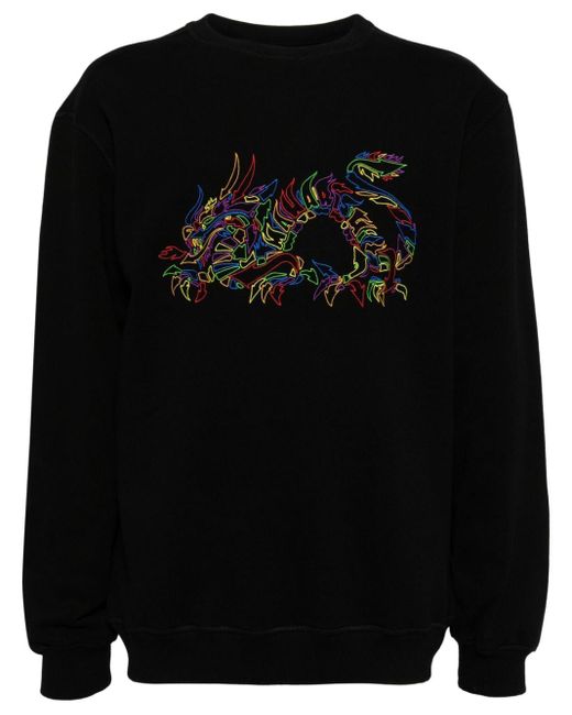 Maharishi Distorted Dragon Sweatshirt aus Bio-Baumwolle in Black für Herren