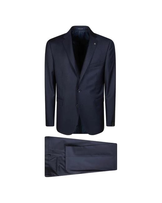 Tagliatore Blue Single-Breasted Suit (Set Of Two) for men