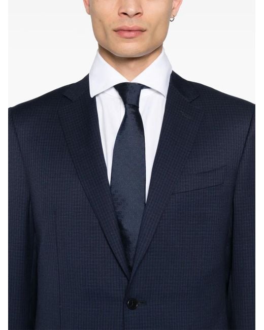 Canali Blue Checked Suit for men