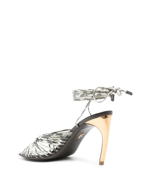 Ferragamo White Caged Design Sandals