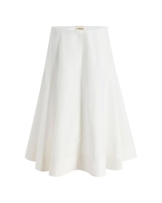 Khaite White Artin Midi Skirt