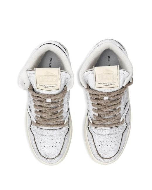Philippe Model White Textured Padded Sneakers