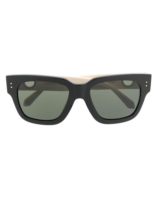 Linda Farrow Black Cut-out Square-frame Sunglasses