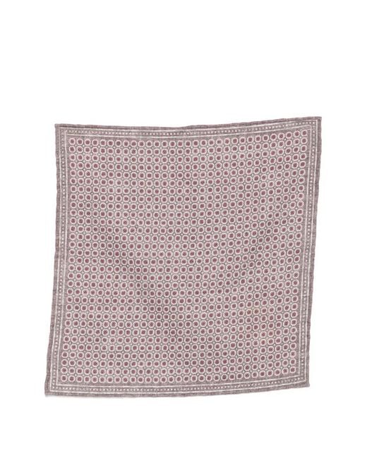 Eleventy Purple Geometric-Pattern Pocket Square for men