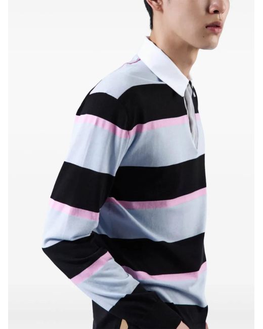 Prada Gestreiftes Poloshirt in Blue für Herren