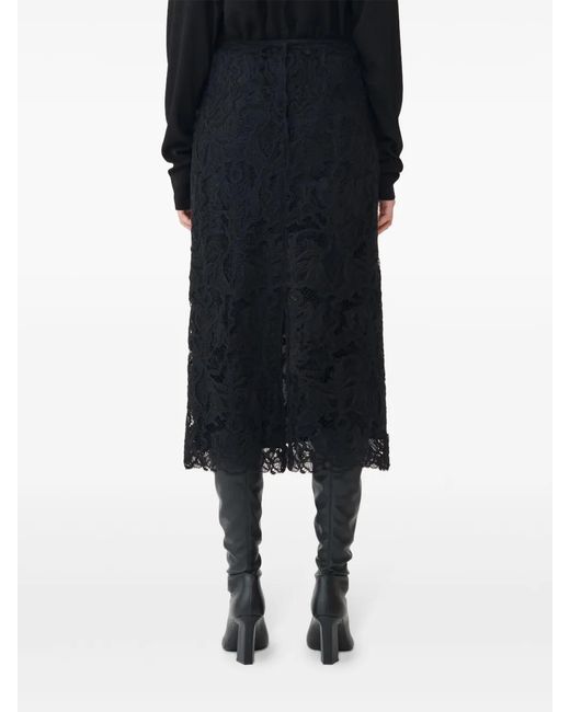 Fabiana Filippi Black Macramé Lace Skirt