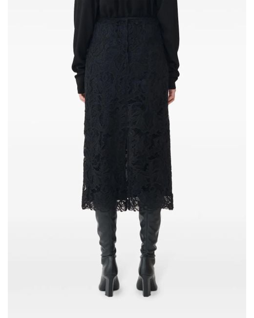 Fabiana Filippi Black Macramé Lace Skirt