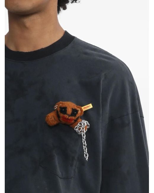 メンズ Doublet ポケットベア ロングtシャツ Blue