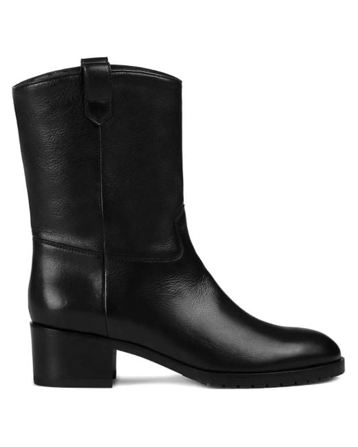 Doucal's Black Zip-Up Leather Ankle Boots