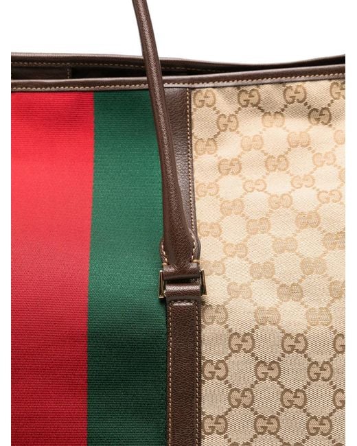 Gucci White Web-Stripe Luggage Bag for men