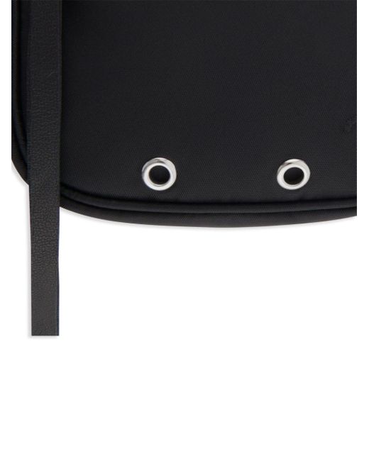 Courreges Black Canvas-Umhängetasche mit Logo-Schild