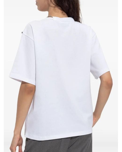 Sportmax White Chain-Detail Cotton T-Shirt