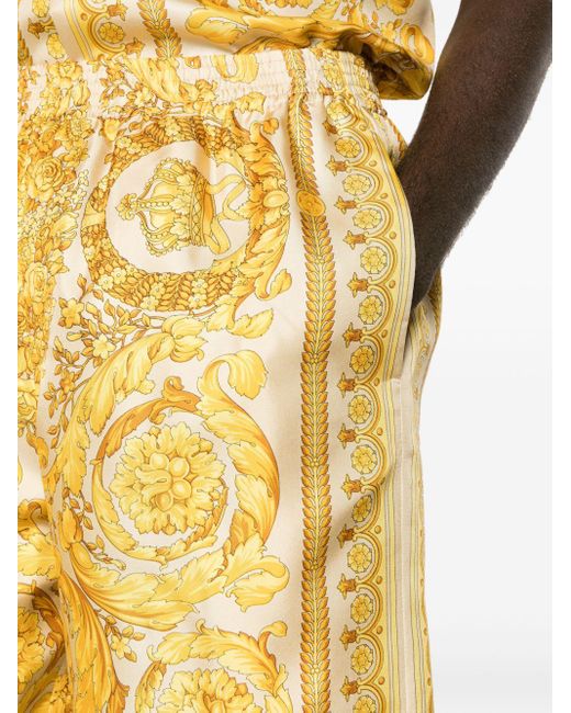 Versace Shorts Met Barokprint in het Yellow voor heren