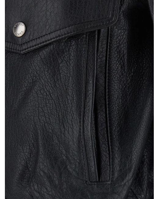 DUNST Black Panelled Leather Jacket