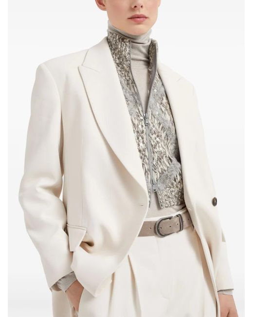 Brunello Cucinelli Gray Leather Belt