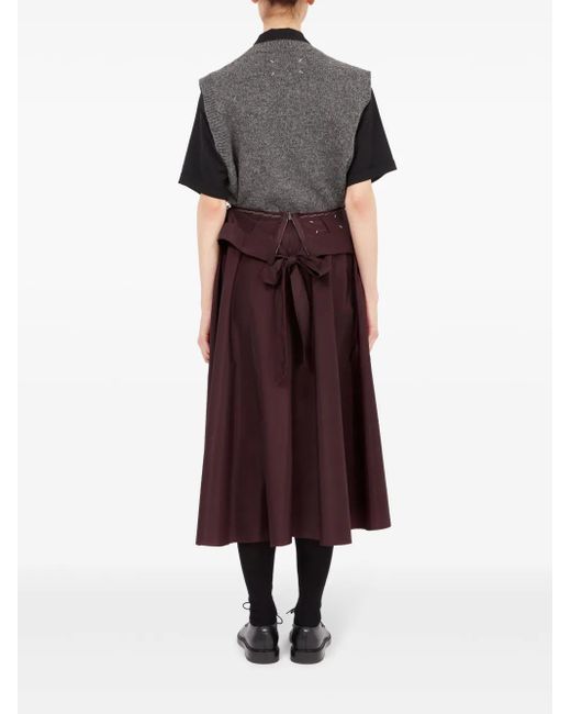 Maison Margiela Purple Burgundy A-Line Midi Skirt