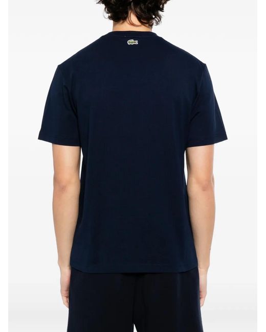 Lacoste Blue Logo-Embroidered T-Shirt