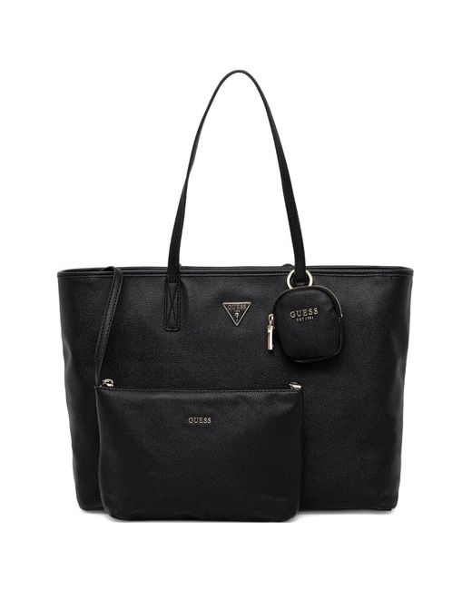 Guess Black Power Play Ii Charm-Detail Tote Bag