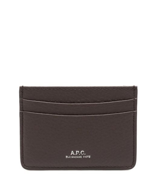 A.P.C. Gray Kartenetui mit Logo-Schild