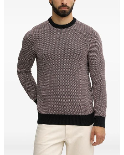 Barbour Gray Wells Patterned Crew-Neck Sweater for men