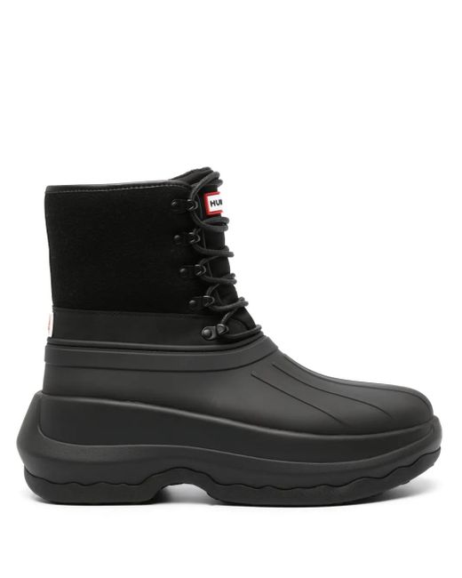 KENZO Black X Hunter Logo-Patch Boots for men