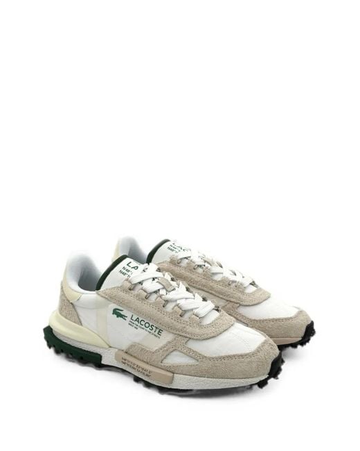 Lacoste White Elite Active Panelled Lug-Sole Sneakers