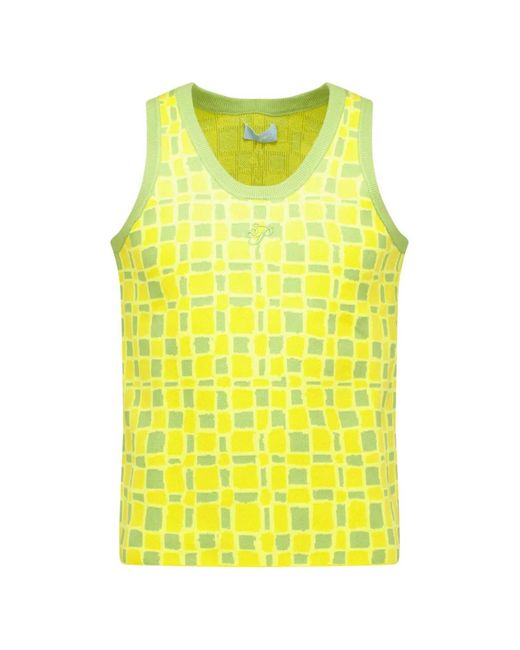 3.PARADIS Yellow Checkerboard-Pattern 3P Vest for men