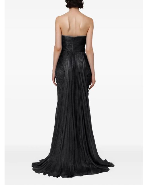 IRIS SERBAN Black Pleated-Bodice Dress