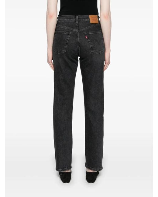 Levi's Black 501 Mid-Rise Straight-Leg Jeans