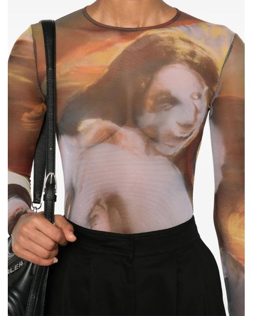 Mugler Sunset Sees Doorzichtige Body in het Multicolor