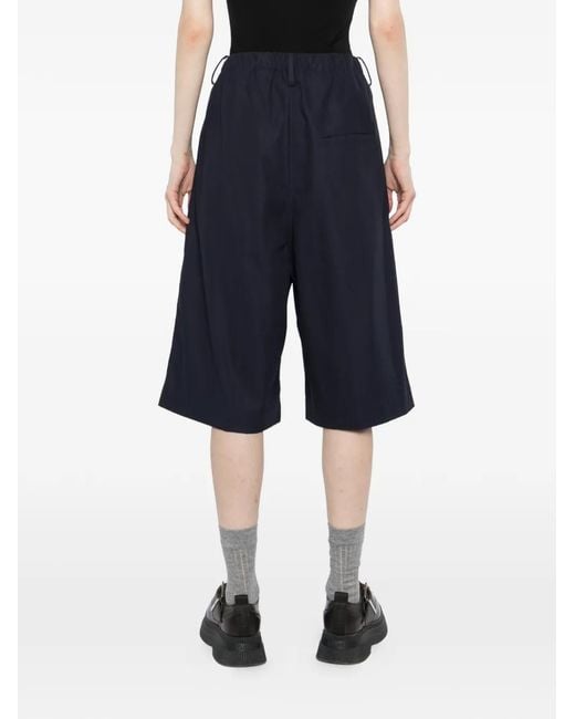 Sofie D'Hoore Blue Pleated Elasticated-Waist Shorts
