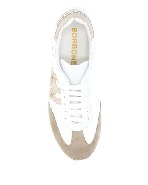 Borbonese White Leather Sneakers