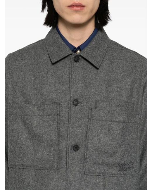 Maison Kitsuné Hemd Mit Aufgesetzten Taschen in Gray für Herren