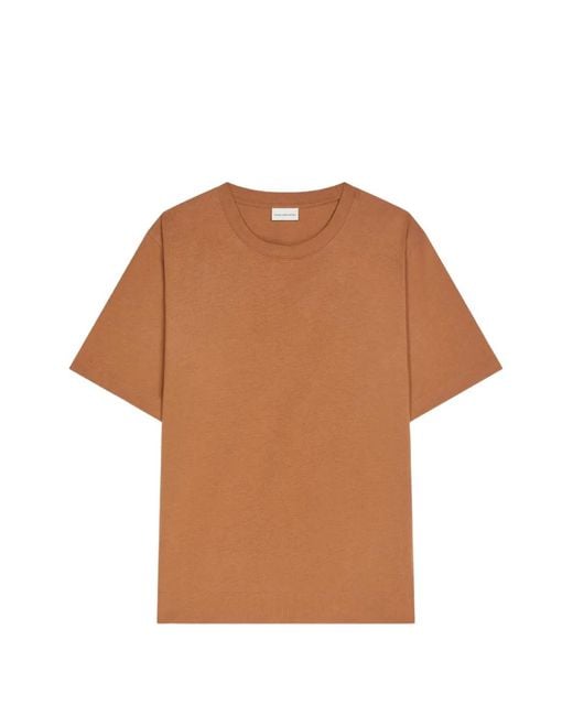 Dries Van Noten Brown Regular-Fit Cotton T-Shirt