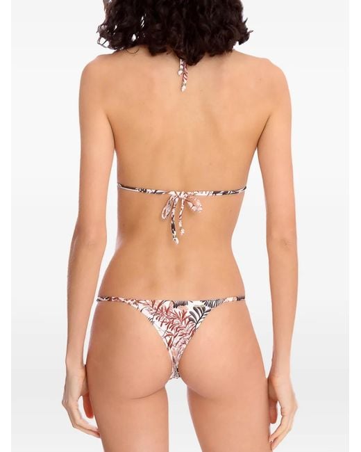 Amir Slama White Floral-Print Bikini