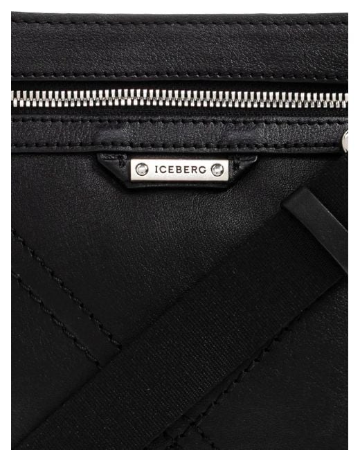 Bolso de hombro con cremallera Iceberg de hombre de color Black