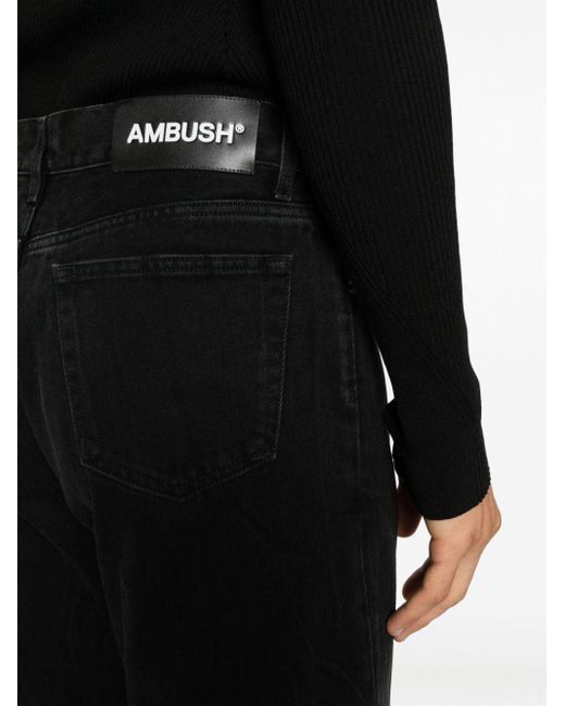 Ambush Black Logo-patch Slim-leg Jeans for men