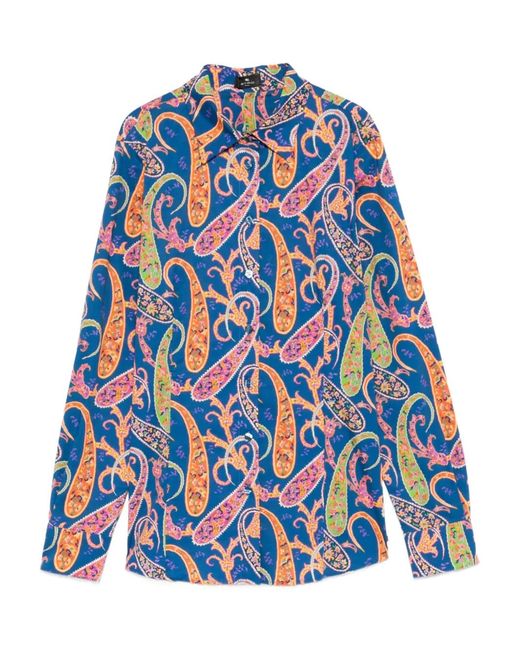 Etro Blue Cotton Elastane Shirt
