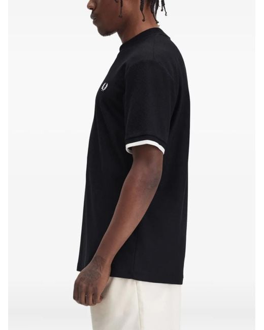 Fred Perry T-Shirt mit Logo-Stickerei in Black für Herren