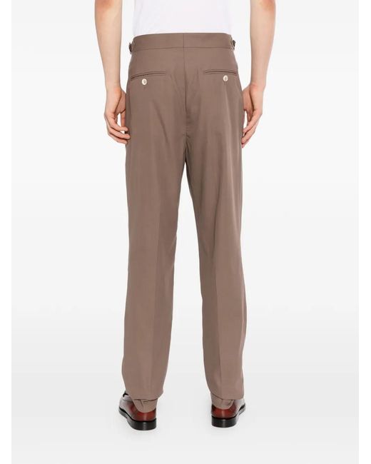 Brunello Cucinelli Brown Pleated Trousers for men