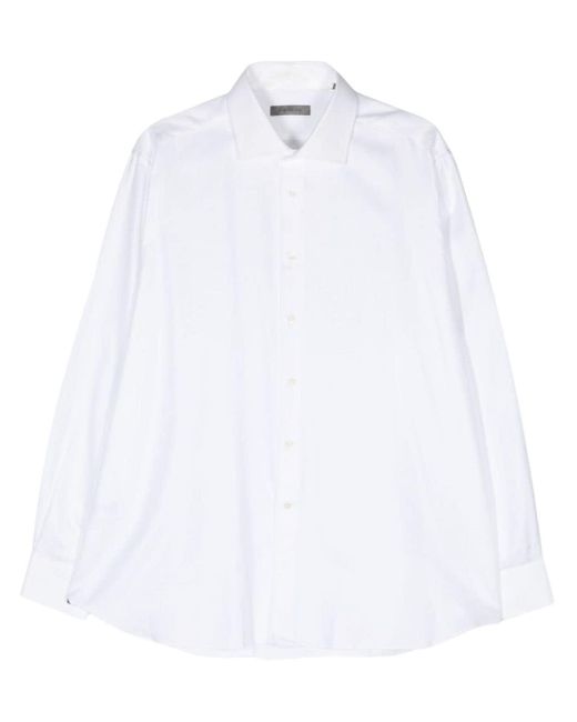 Patterned-jacquard cotton shirt Corneliani de hombre de color White
