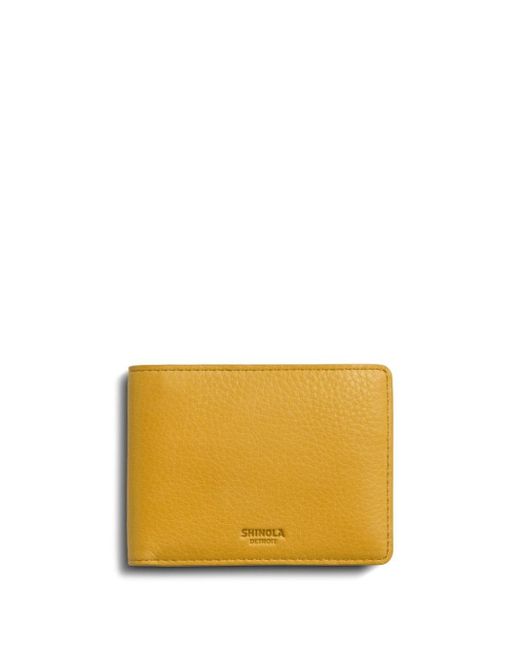 Shinola Orange Logo-debossed Leather Wallet for men