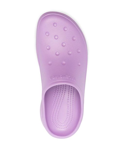 Balenciaga X Crocs Logo-embossed Platform Mules in Purple | Lyst