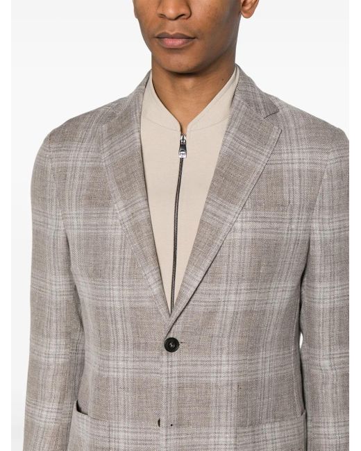 Corneliani Gray Layered Single-Breasted Blazer for men
