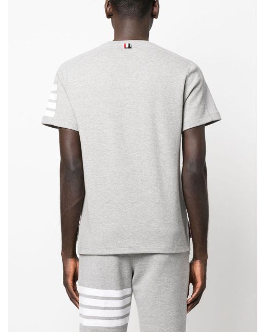 Camiseta con motivo 4-Bar y manga larga Thom Browne de hombre de color Gray