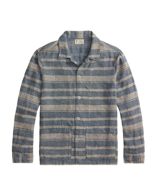 美品RRL杢ストライプシャツ メンズ RRL ストライプ シャツ グレー | Lyst