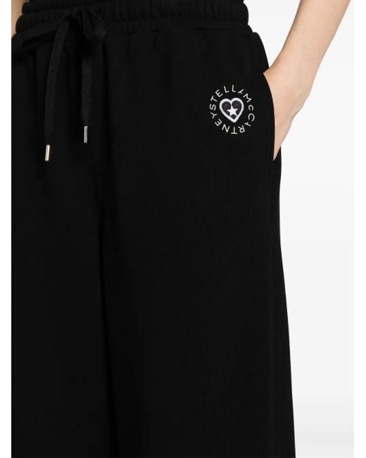 Stella McCartney Black Logo-Patch Cotton Track Pants
